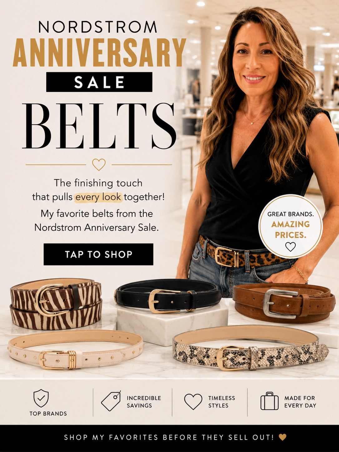 Belts are one of the easiest (and most affordable) ways to elevate an outfit.

Whether you're styling jeans, trousers, dresses, or a blazer, the right belt instantly makes your look feel more polished.

I rounded up my favorite picks from the Nordstrom Anniversary Sale—from timeless leather classics to fun textures and prints that add personality without going overboard.

These are the pieces you'll wear year after year, making them some of the best values in the sale.

✨ Shop my favorites before your size or favorite color sells out!

Which one would you wear most—the classic black, rich brown, or a fun animal print? 🤎

#NordstromAnniversarySale #Belts #ClassicStyle #WardrobeEssentials #StylishAndGrateful 

 #LTKOver40 #LTKSaleAlert #LTKWorkwear