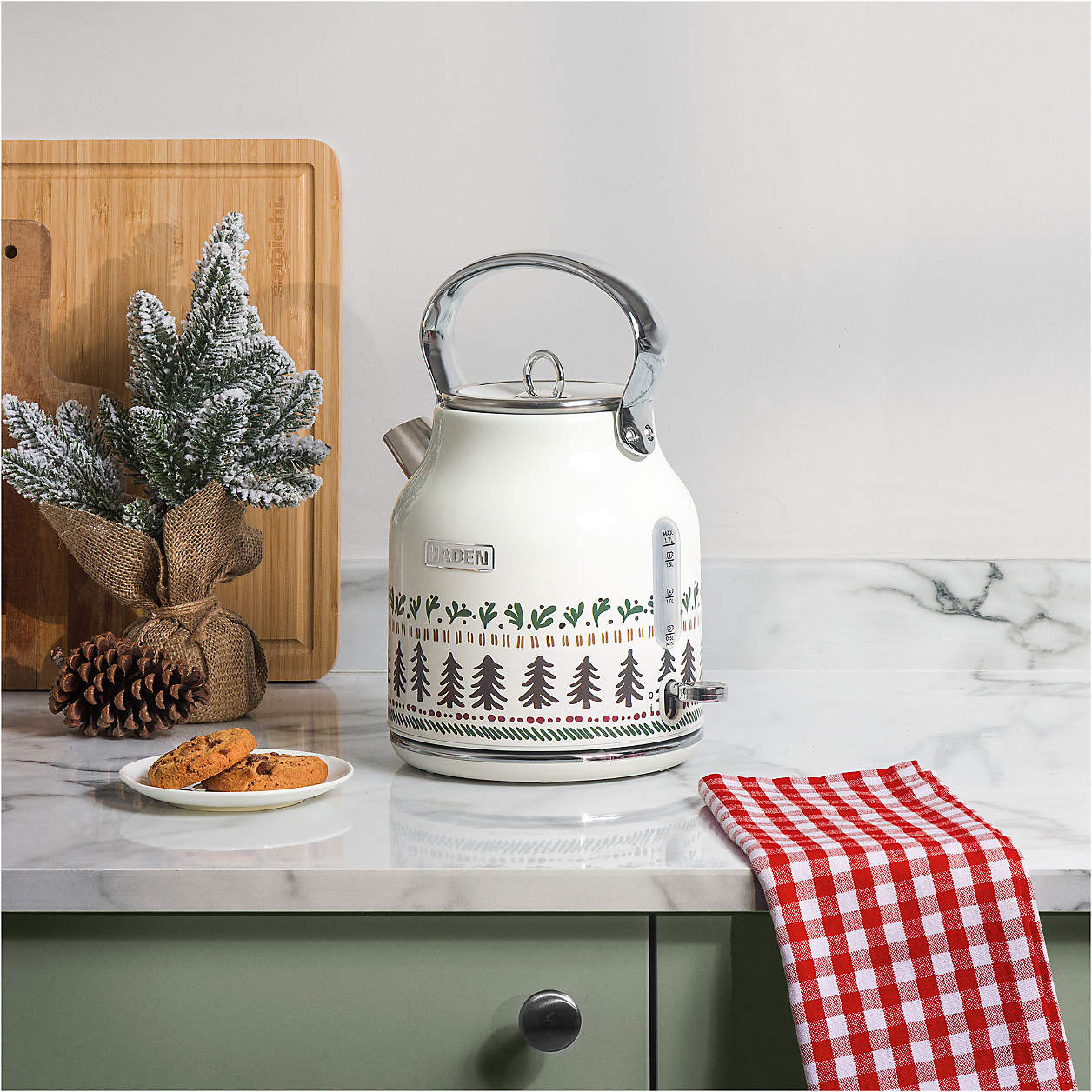HADEN Nordic Fair Isle Electric Tea Kettle | Crate & Barrel | Crate & Barrel