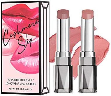 KRISTOFER BUCKLE Cashmere Slip Longwear Lipstick Duo, 0.11 oz. (each) | Creamy, Richly Pigmented ... | Amazon (US)