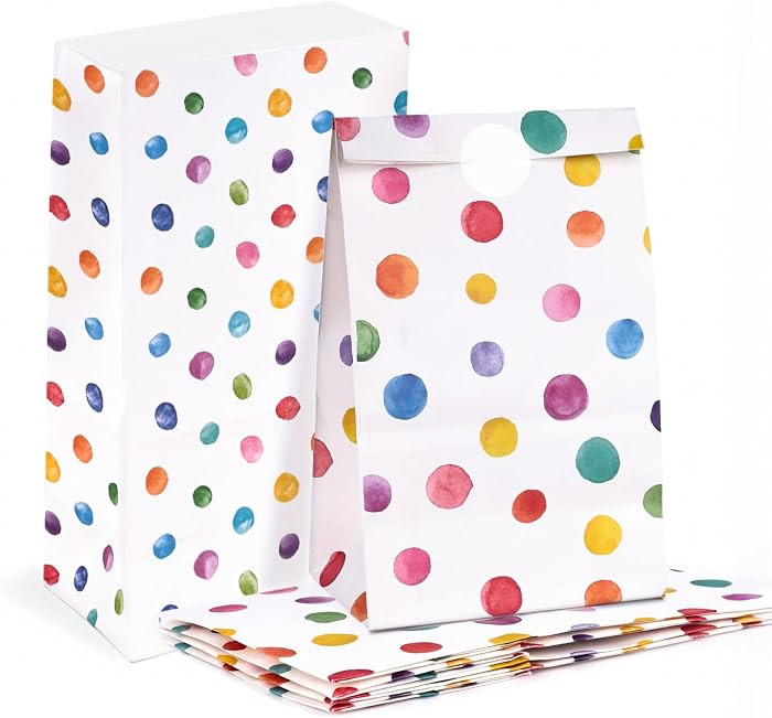 Elunpoe 32 Pack Polka Dot Party Favor Bags, Small Gift Bags with Stickers, Treat Bags, Perfect fo... | Amazon (US)