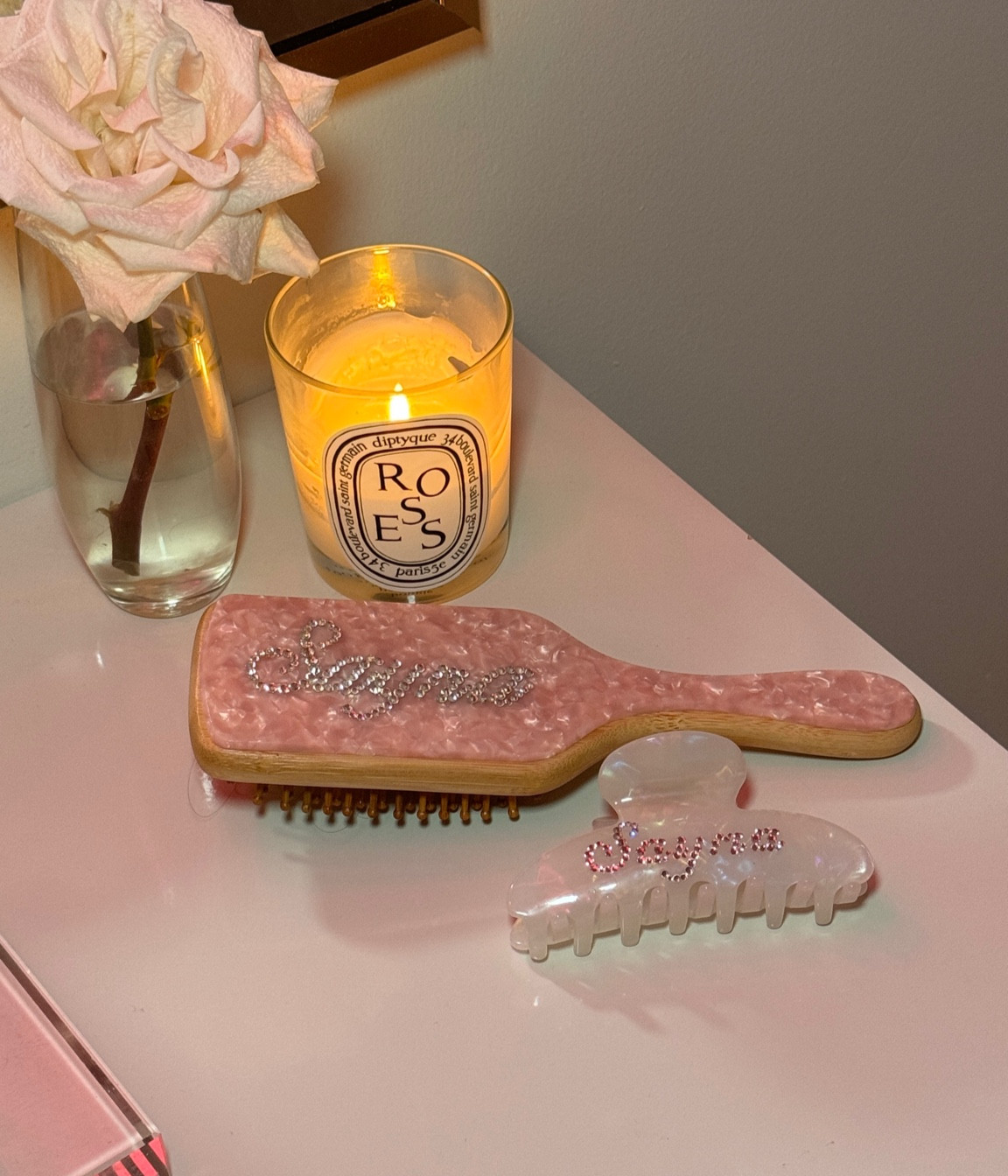 linked the personalized hair brush 🎀