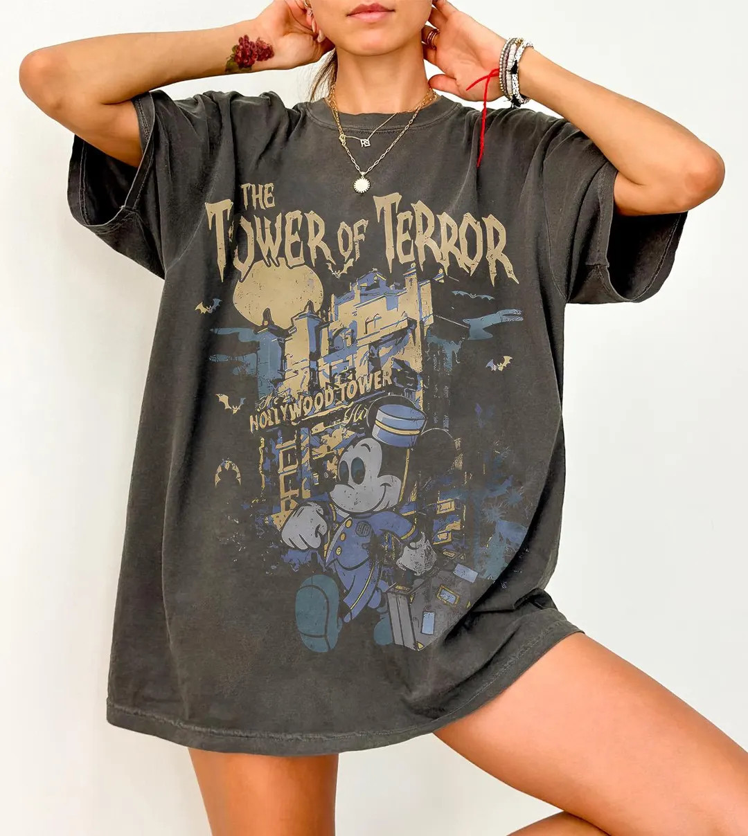 Disney Tower of Terror Shirt, Vintage Mickey Mouse Hollywood Tower Tee, Twilight Zone Disney Ride... | Etsy (Global)