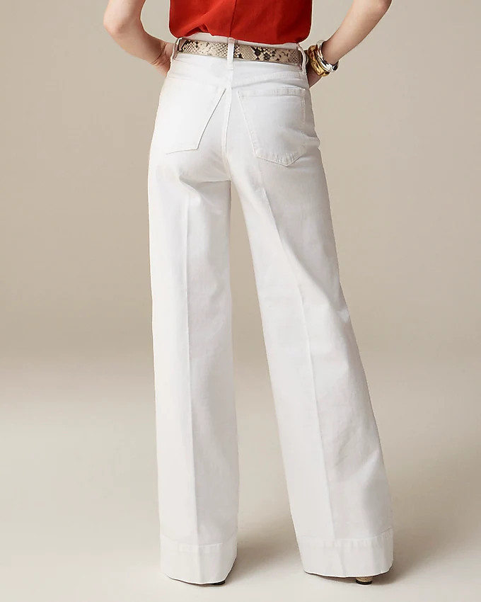 Wide-leg denim trouser in white | J. Crew US