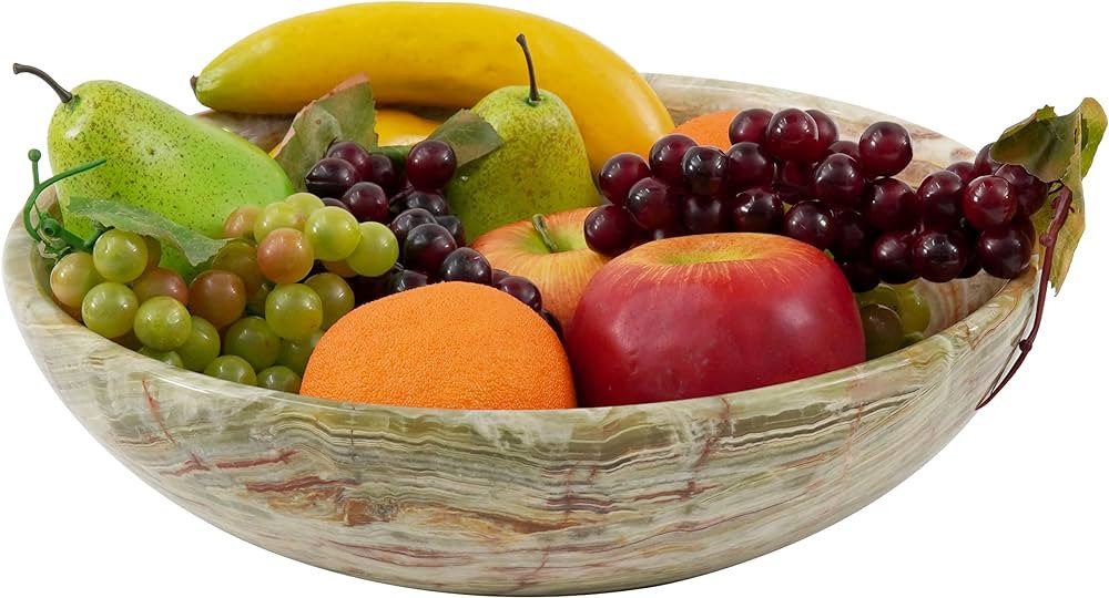Radicaln Marble Fruit Bowl Green Onyx 12" Inch Modern Kitchen Table Handmade Fruits Holder - Simp... | Amazon (US)