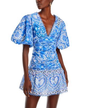 Tile Dream Puff Sleeve Mini Dress | Bloomingdale's (US)