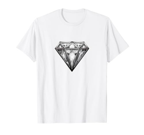 Diamond White T-Shirt with White Graphic Tee for Men T-Shirt | Amazon (US)
