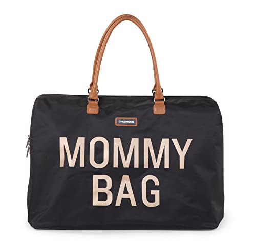 Childhome The Original Mommy Bag – Large Baby Diaper Bag, Mommy Hospital Tote and Travel Tote, Pregnancy Must Haves (Black Gold) | Amazon (US)