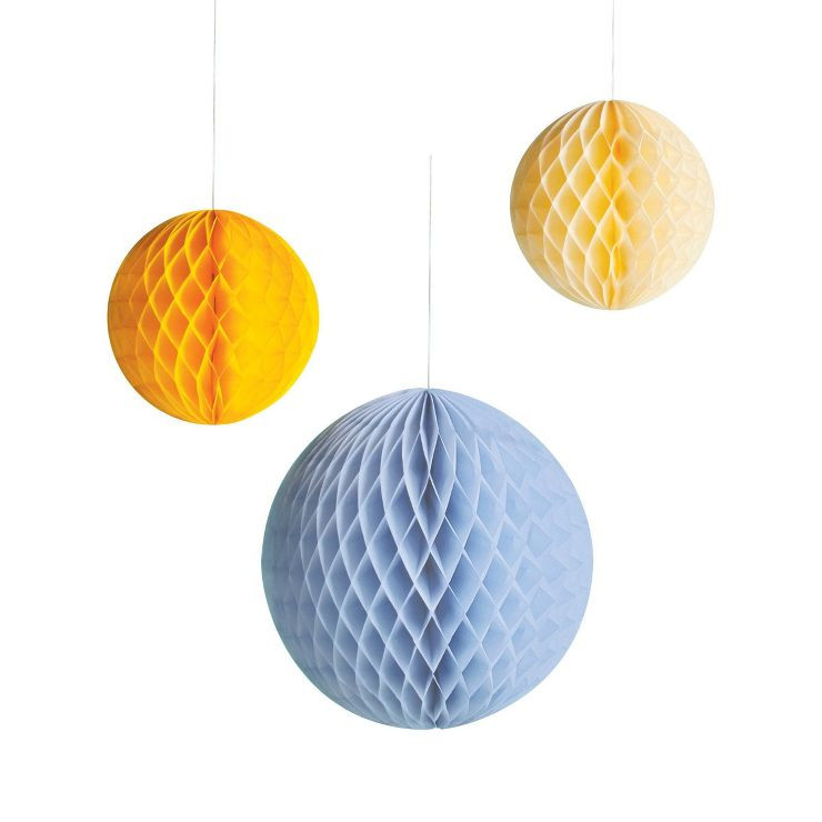 3ct Honeycomb Ball Decor Pack Blue/Yellow - Spritz™ | Target