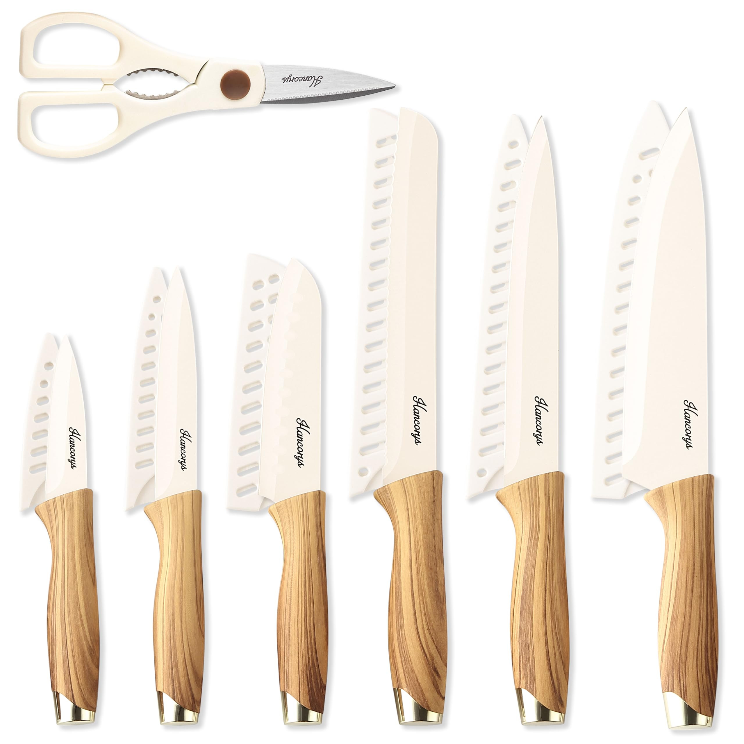 Knives Set for Kitchen, 13 Pieces Knives Set with Nonstick Ceramic Anti-Rust Coating, Chef Knife ... | Amazon (US)