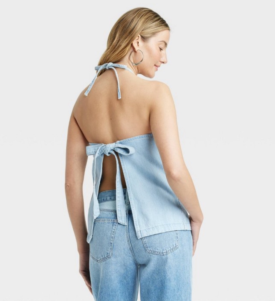 viral open back denim top dupe!! $20 at target right now!

#LTKFindsUnder50 #LTKGiftGuide #LTKStyleTip