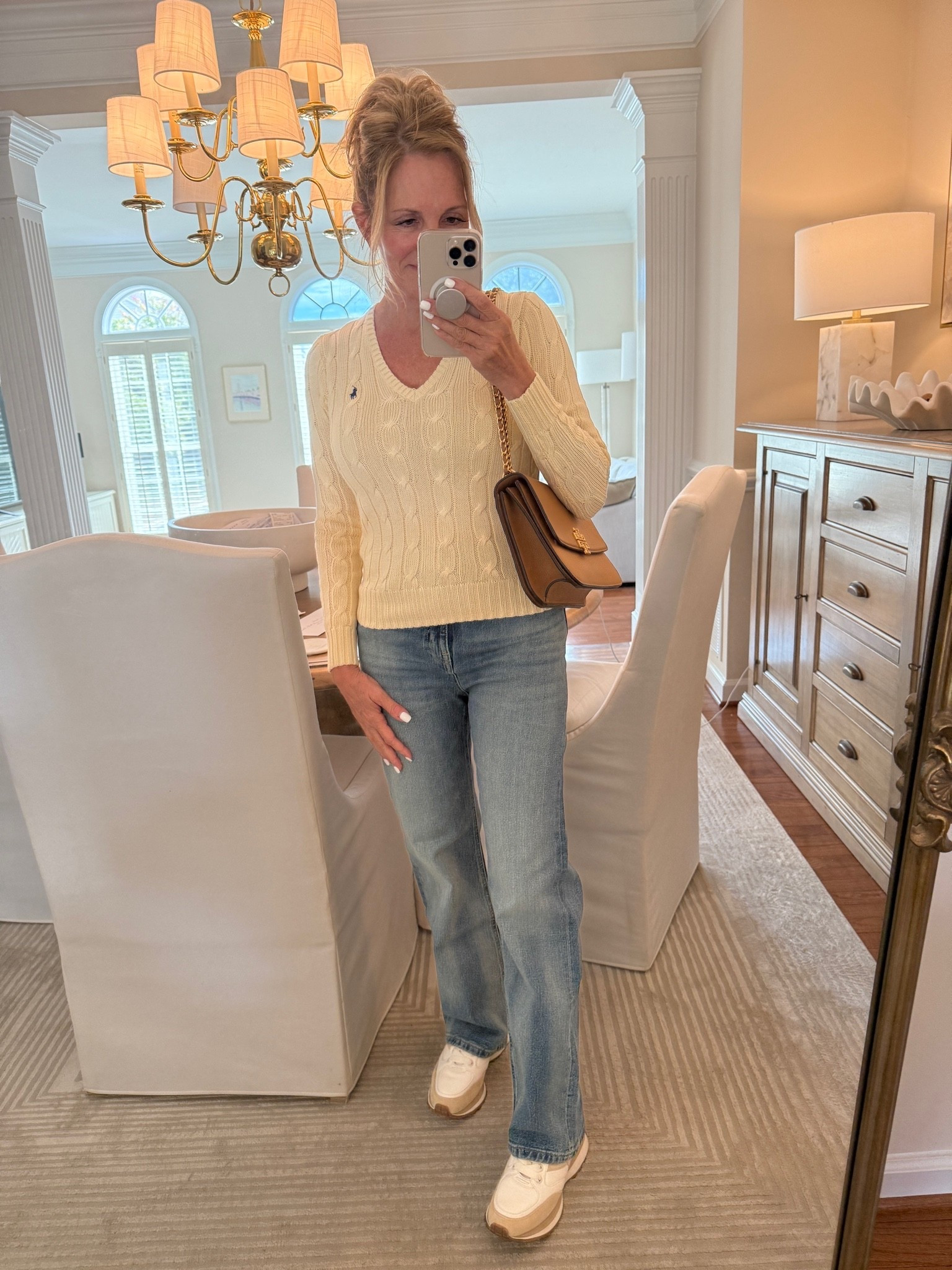 Heading into cooler temps and pulling out my favorite sweaters and jeans, paired with comfy stylish sneakers

#LTKOver40 #LTKPetite