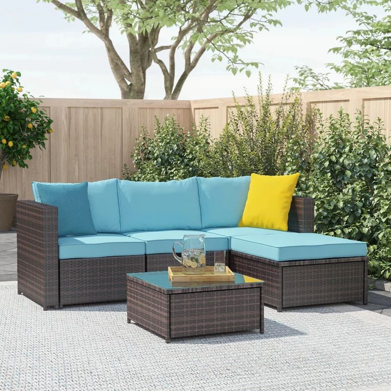 Adal Polyethylene (PE) Wicker 3 - Person Seating Group with Cushions | Wayfair North America