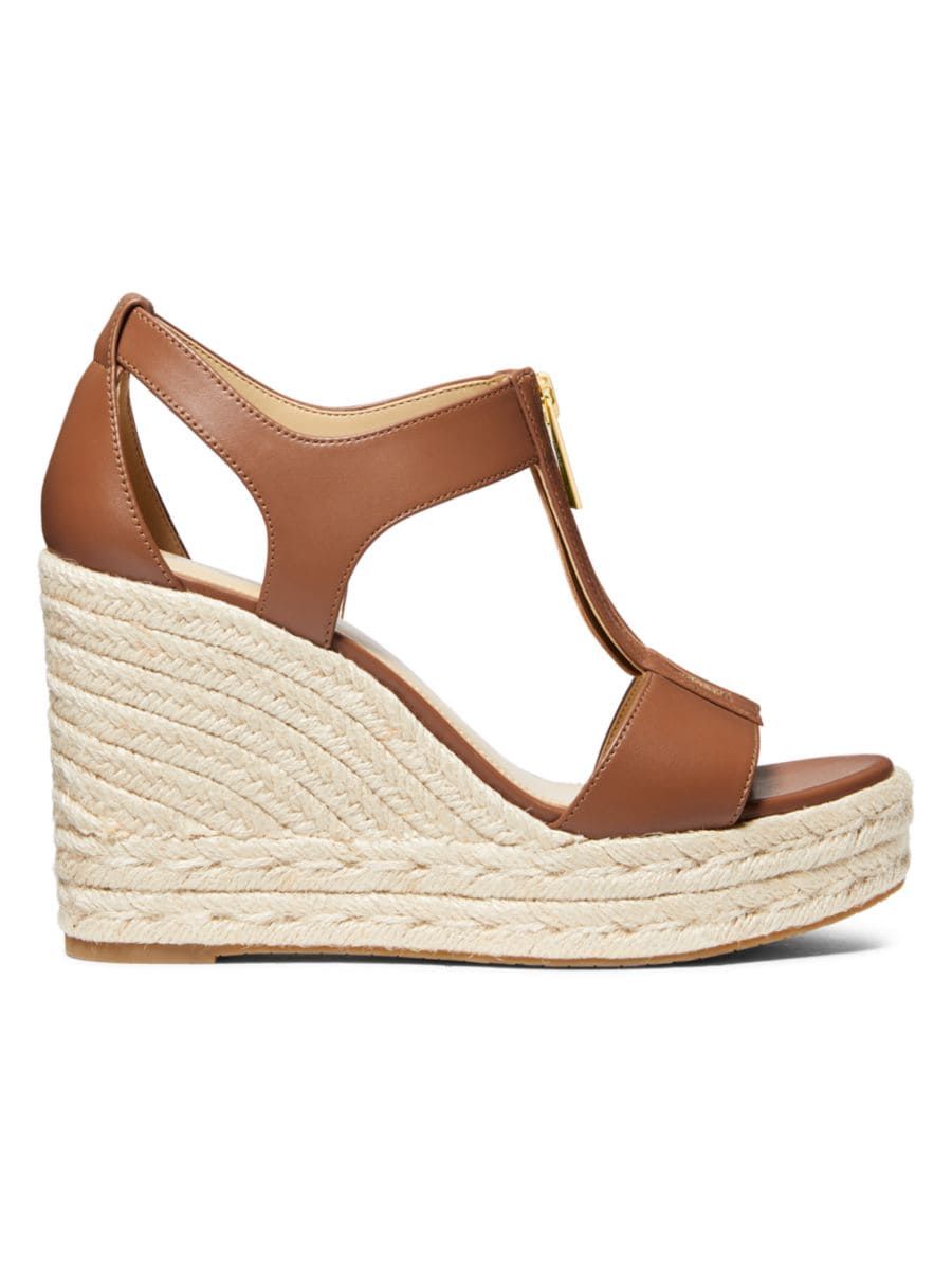 Berkley 100MM Leather Espadrille Wedge Sandals | Saks Fifth Avenue