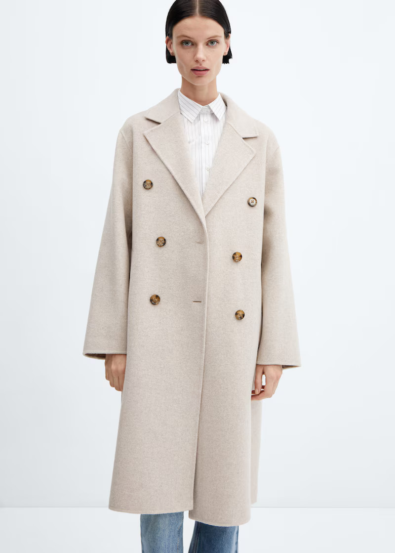 Handmade oversized wool coat -  Women | Mango United Kingdom | MANGO (UK)