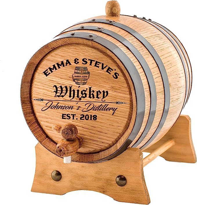 Personalized - Custom Engraved American Premium Oak Aging Barrel - Age your own Whiskey, Beer, Wi... | Amazon (US)
