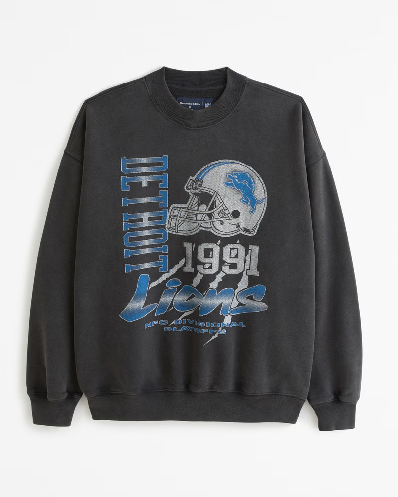 Gender Inclusive Detroit Lions Graphic Crew Sweatshirt | Gender Inclusive Gender Inclusive | Aber... | Abercrombie & Fitch (US)