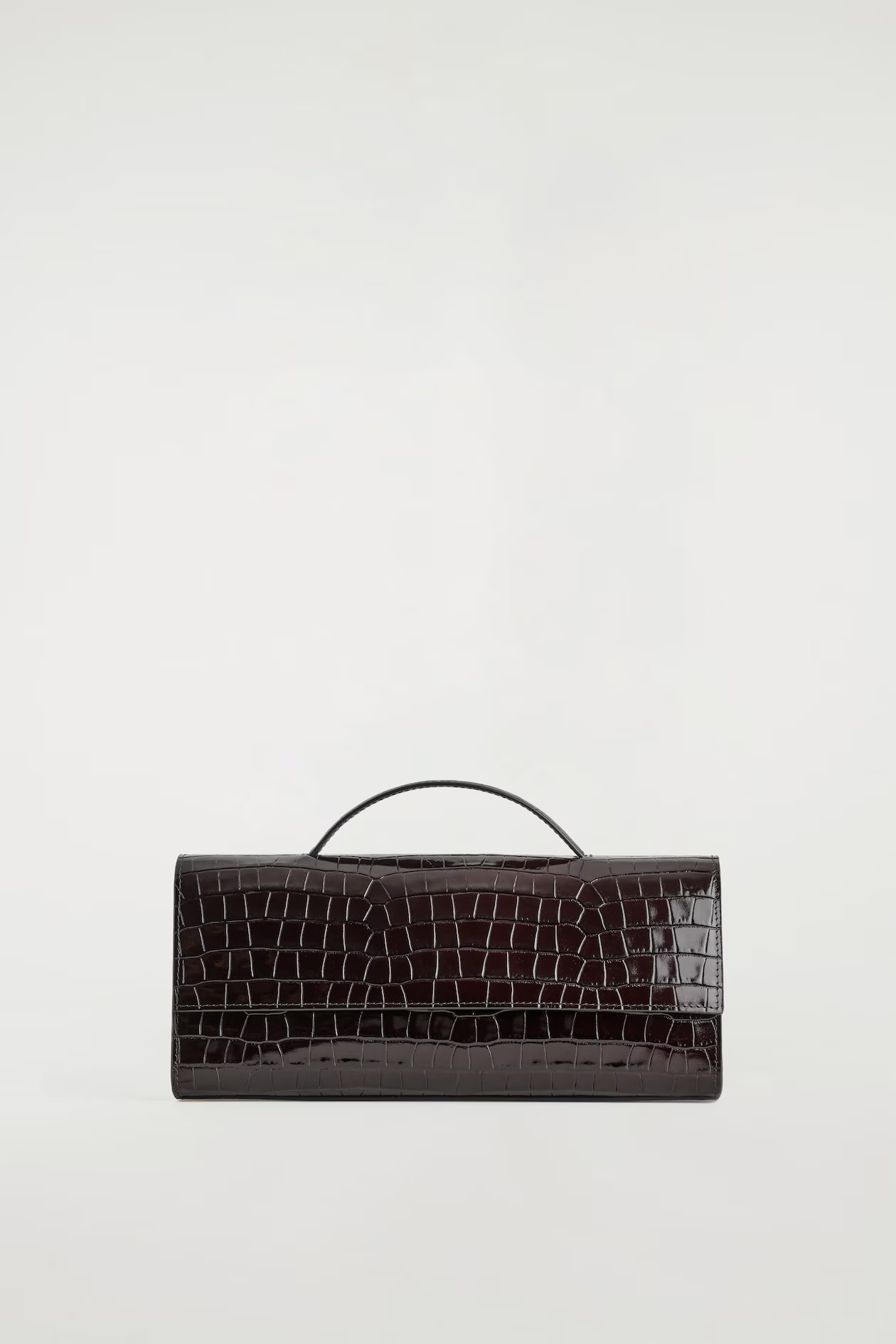 GALLERY CLUTCH BAG - CROC-EFFECT LEATHER - BROWN | COS GB | COS UK