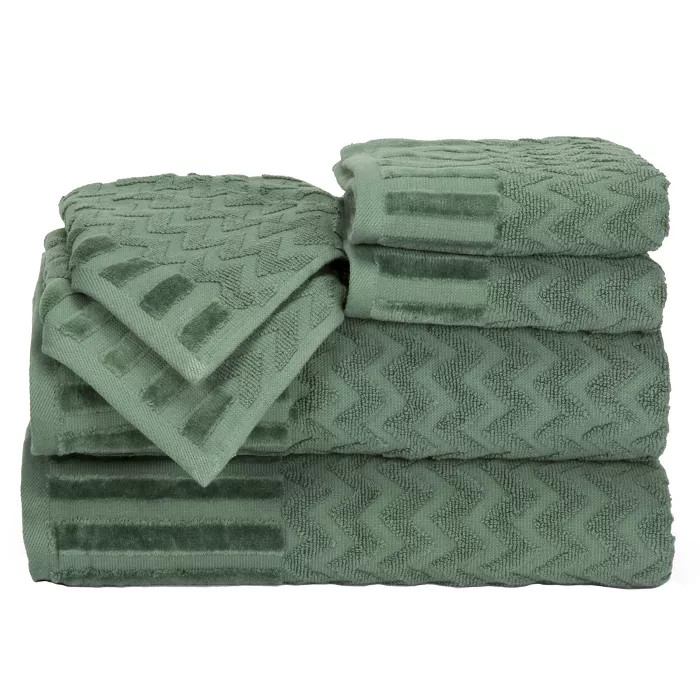 6pc Chevron Bath Towel and Washcloth Set - Yorkshire Home | Target
