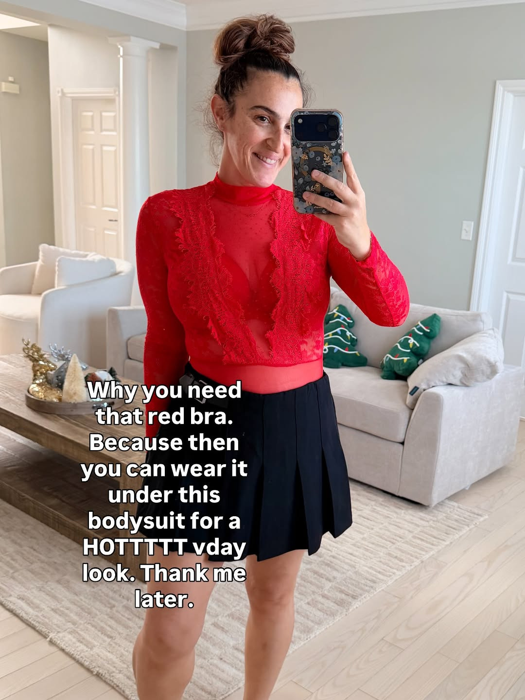 Valentine's Day Outfit that is sure to turn heads! I love the sheer long sleeve, It feels sexy and chic!

#valentines #red #sexy #valentinesoutfit #datenightoutfit 

 #LTKmomlife #LTKOver40 #LTKMidsize