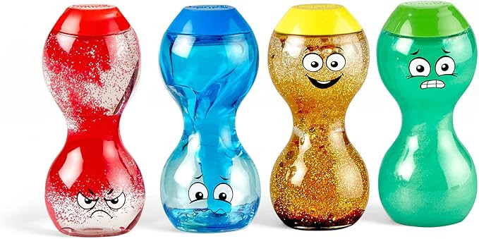 hand2mind Express Your Feelings Sensory Bottles- Primary Emotions, Toddler Sensory Toys, Quiet Fi... | Amazon (US)