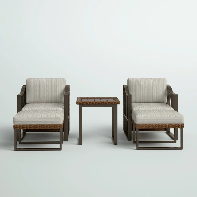 Moby Patio 5 Piece Rattan Sofa Seating Group with Cushions | Wayfair North America