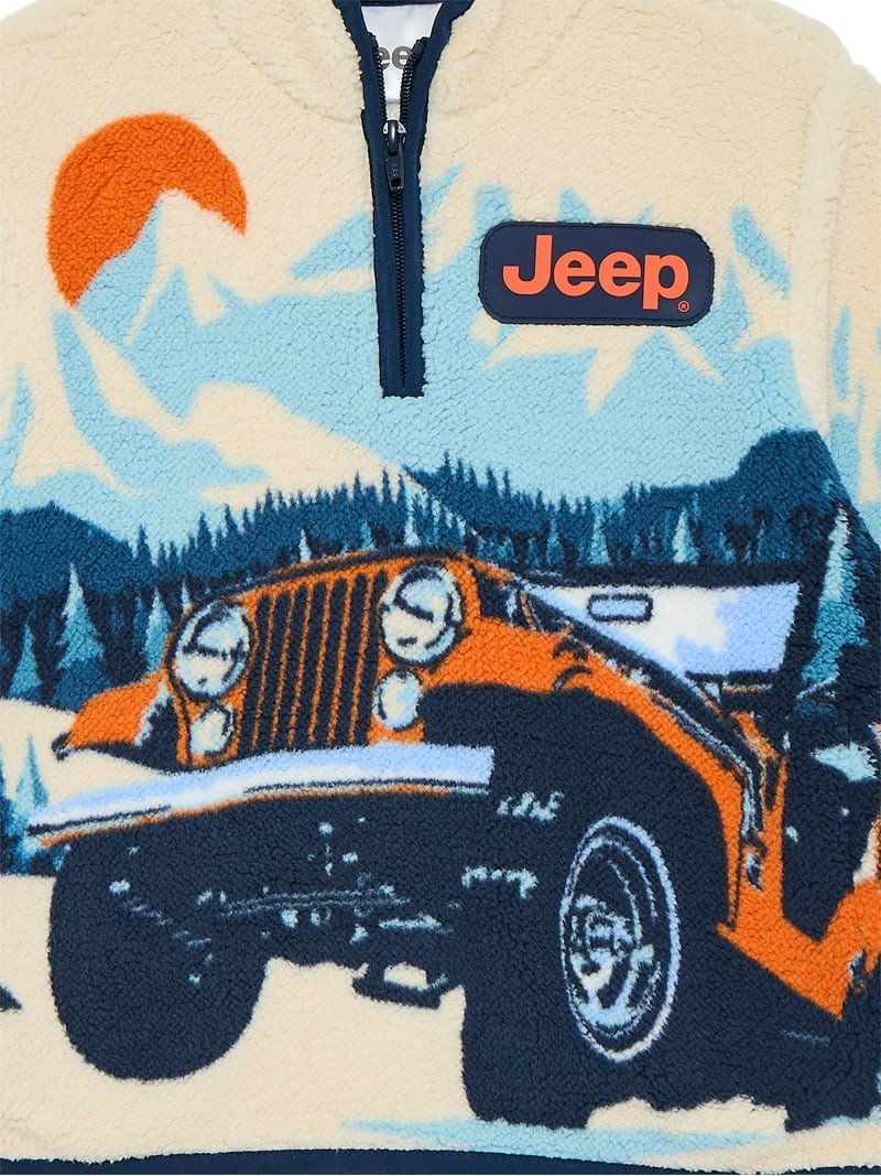 Jeep Boys Plush Fleece Quarter Zip Sweatshirt, Sizes 4-18 | Walmart (US)