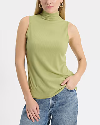 Fitted Ribbed Mock Neck Tank | Express