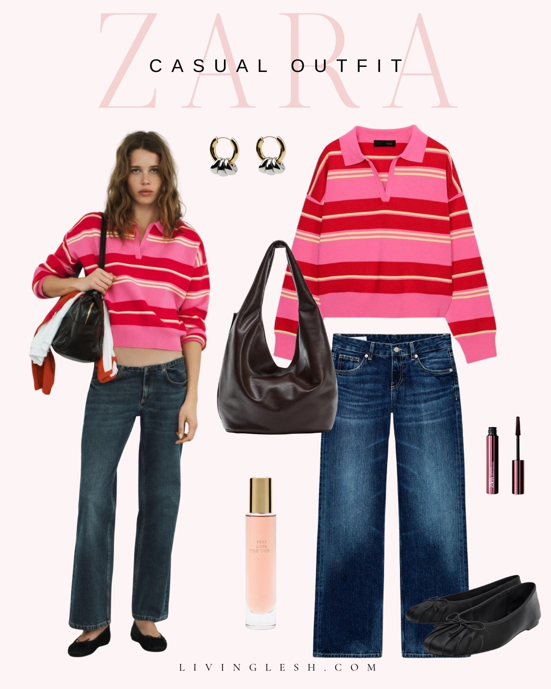 Zara | Zara style | Zara outfit | Weekend outfit | Casual outfit | Casual style | Valentine’s Day | sweater | flats | ballet flats | purse | Zara Beauty | Zara jewelryy

#LTKdayinmylife #LTKootd #LTKPetite