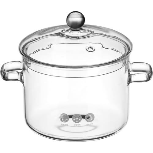 Vaguelly Glass Saucepan Stovetop Pot Glass Cooking Pot for Stove Dessert Glass Bowls Ramen Soup Bowls Glass Pots for Cooking on Stove Saucepan Warmer Mug Baby French High Borosilicate Glass | Amazon (US)