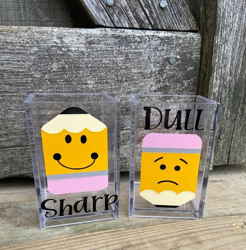 Sharp Dull Pencil Holders Teacher Appreciation Gift Classroom Supplies School Pencil Holders Teac... | Etsy (Global)