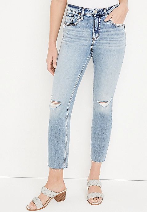 Silver Jeans Co.® Beau Girlfriend Mid Rise Ripped Jean | Maurices