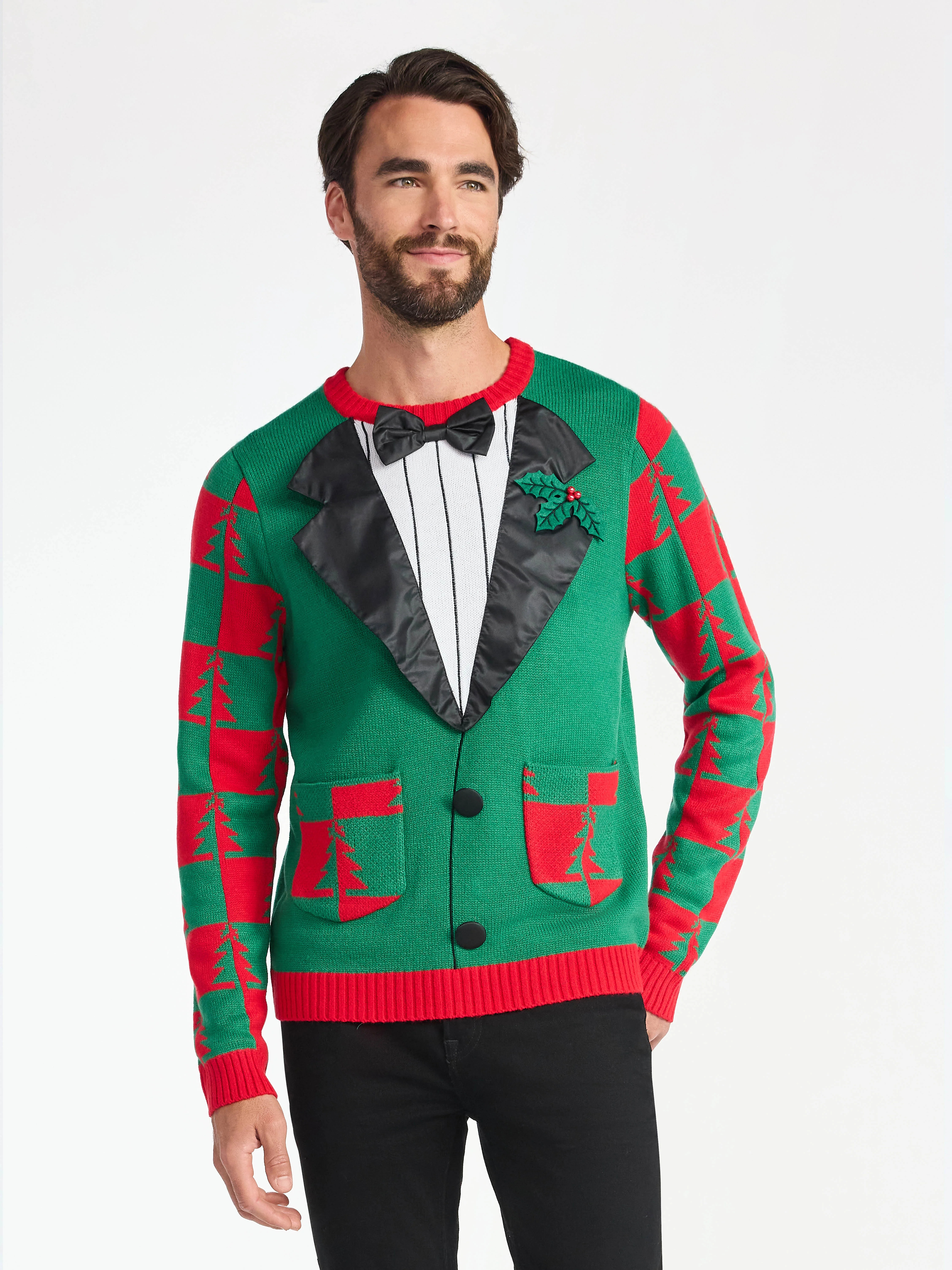 Jollidays Men's Christmas Sweater with Long Sleeves, Midweight, Sizes S-3XL | Walmart (US)