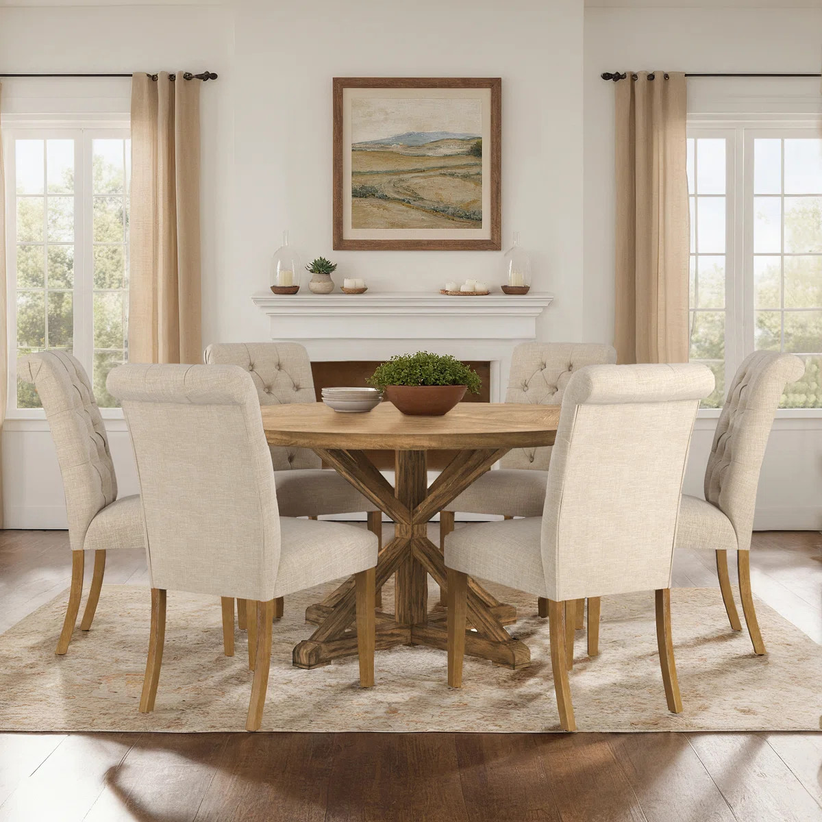 Ashbaugh 6 - Person Pedestal Dining Set | Wayfair North America