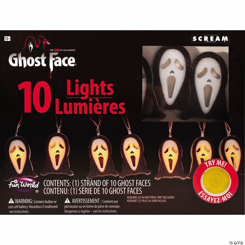 Ghost Face® String Lights Halloween Decoration | Oriental Trading Company