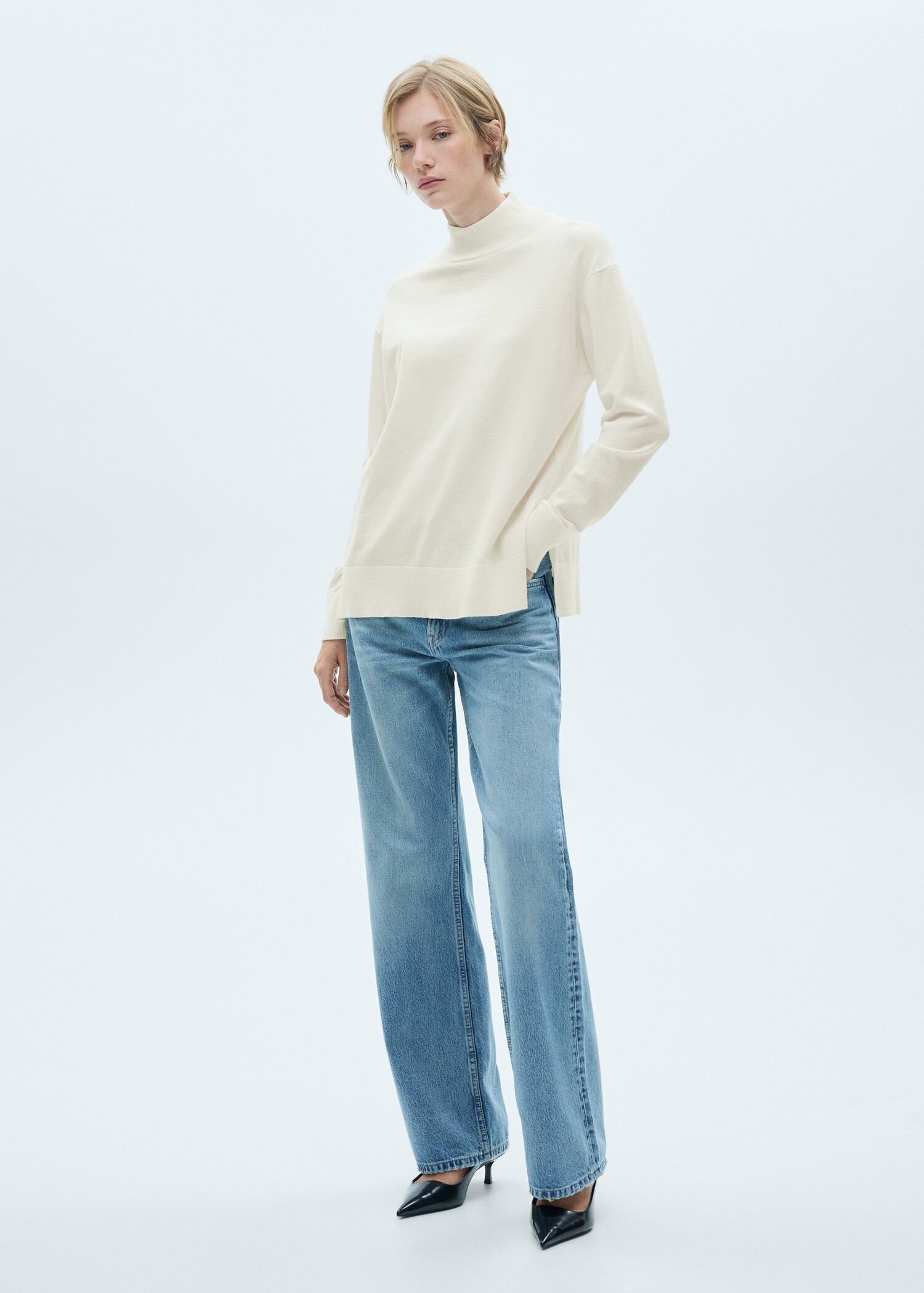 Perkins neck knitted sweater - Women | MANGO USA | MANGO (US)