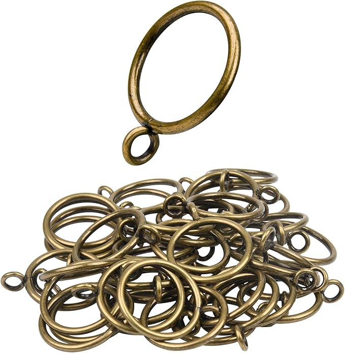 Curtain Rings with Eyelets, 48 Pack Metal Drapery Rings for Pinch Pleat Curtains Panels, Drape Ri... | Amazon (US)