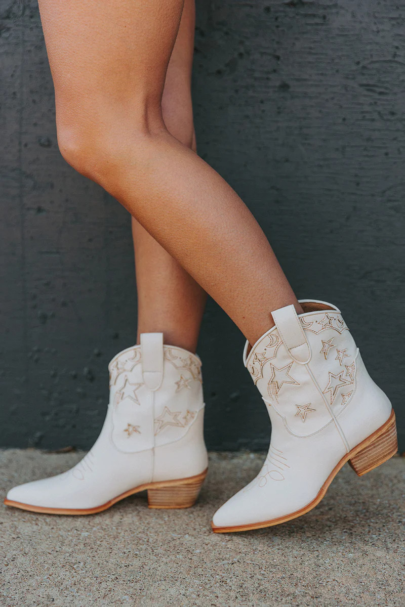 BuddyLove X shuShop | Valencia Star Western Boot | Cream | BuddyLove