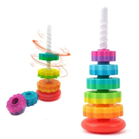 Baby Spinning Stacking Toys for 12-24-36 Month, Rainbow Ring Stacker Montessori Toys for 1-3 Babies, Sensory Toys for Toddlers Age 1 2 3, Christmas and Birthday Gifts Suitable for Boys and Girls | Walmart (US)