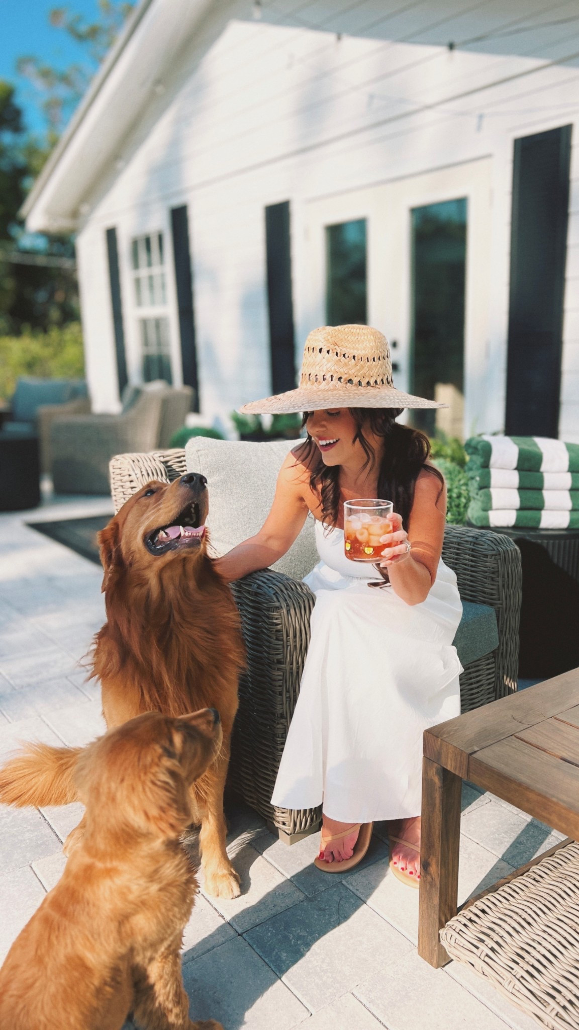 Soft spring evenings on the patio with my goldens 🌿🤍  
Linking the cozy outdoor favorites that make this space feel fresh, relaxed, and ready for the new season — from the woven seating to the simple neutral details I love bringing out this time of year.  

Everything is linked to help you refresh your outdoor space for spring ✨

#SpringOutdoorLiving
#PatioRefresh
#CoastalHomeStyle
#NeutralHomeDecor
#BackyardInspiration
#LTKHome
#SimpleSpringStyle
#GoldenRetrieverLife
#EverydayLuxury
#OutdoorDecorIdeas

#LTKootd #LTKdayinmylife #LTKHome