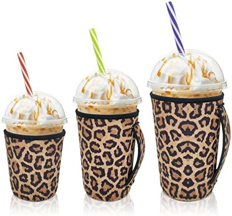 Iced Coffee Sleeve Insulator Sleeves for Cold Drinks Beverages, 3 Pack Reusable Neoprene Cup Slee... | Amazon (US)
