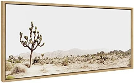 Kate and Laurel Sylvie Lone Joshua Tree Framed Canvas by Amy Peterson Art Studio, 18x40, Natural | Amazon (US)