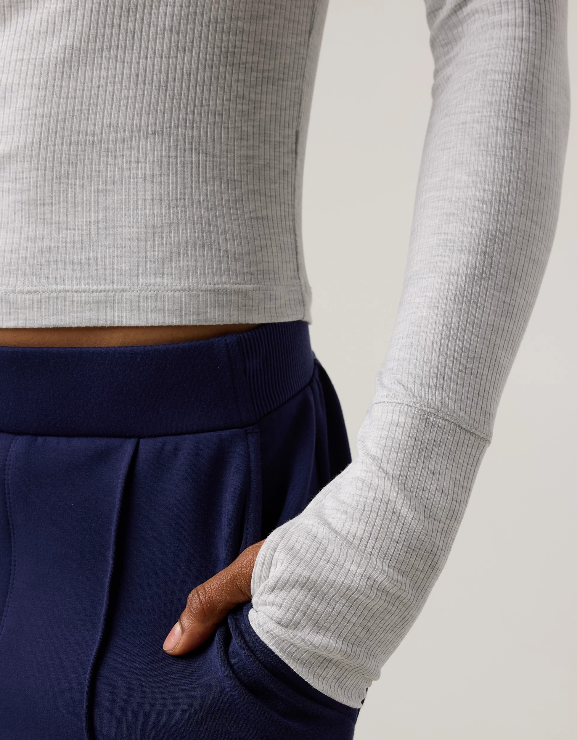 OFFLINE By Aerie Thumbs Up Fitted Ribbed T-Shirt | Aerie