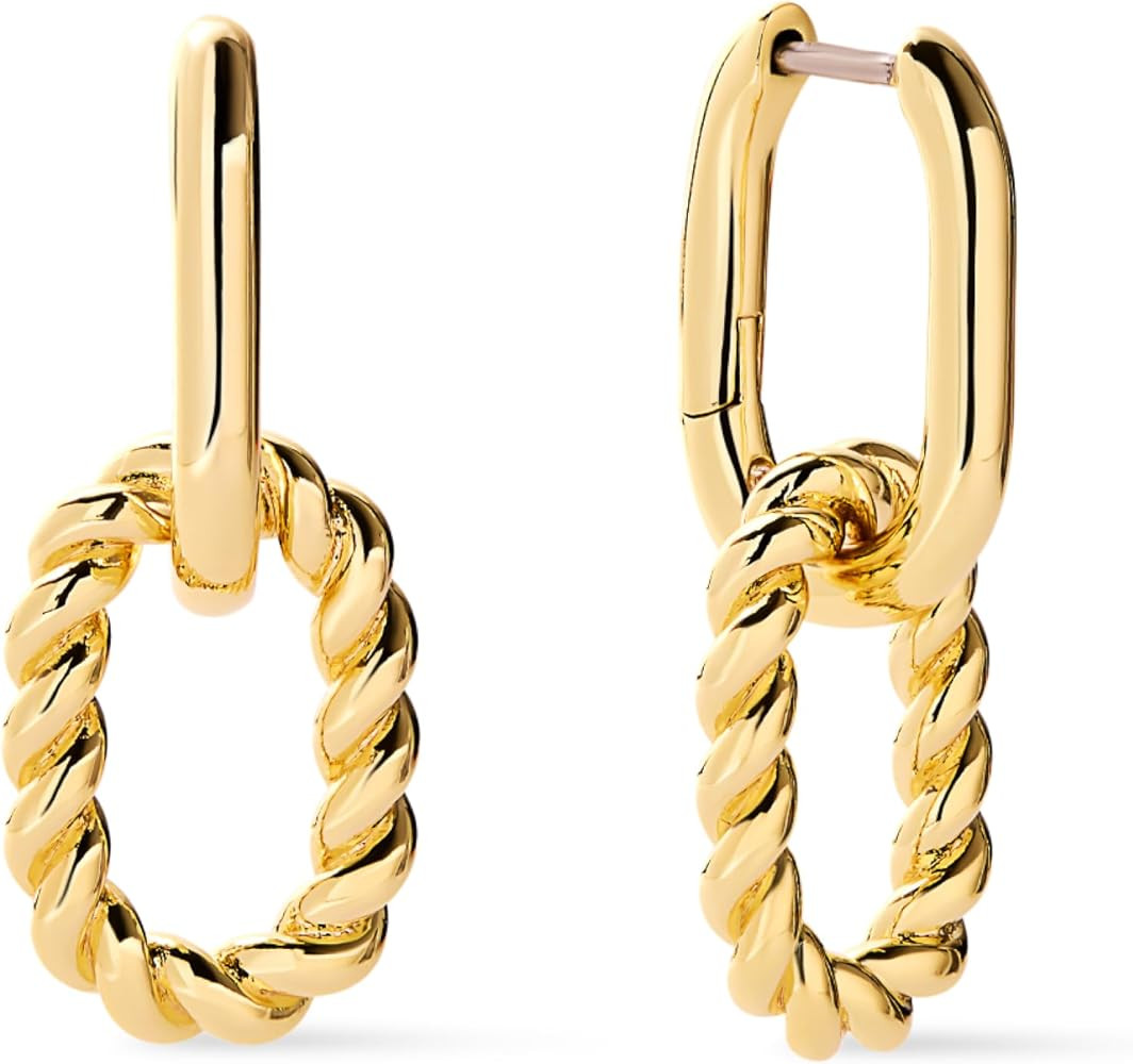 Ana Luisa Ash Double Hoop Earrings for Women - 14K Gold Plated, Silver & Two-Tone - Lightweight, ... | Amazon (US)