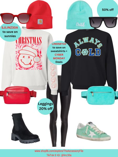 Winter outfit ideas

⭐️Sweatshirts on sale for CYBER MONDAY- use LINDSEY10 to save 10% OR use any of the discount codes on their site if that’s more off for you!

⭐️ RED Sunglasses: use code SJLINZ30A to save 10% 

Graphic sweatshirts, nirvana Christmas sweatshirt, letter patch sweatshirts, faux leather leggings, golden goose, chelsea boots, Walmart finds, Walmart fashion, beanie, Christmas outfit #blushpink #winterlooks #winteroutfits #winterstyle #winterfashion #wintertrends #shacket #jacket #sale #under50 #under100 #under40 #workwear #ootd #bohochic #bohodecor #bohofashion #bohemian #contemporarystyle #modern #bohohome #modernhome #homedecor #amazonfinds #nordstrom #bestofbeauty #beautymusthaves #beautyfavorites #goldjewelry #stackingrings #toryburch #comfystyle #easyfashion #vacationstyle #goldrings #goldnecklaces #fallinspo #lipliner #lipplumper #lipstick #lipgloss #makeup #blazers #primeday #StyleYouCanTrust #giftguide #LTKRefresh #LTKSale #springoutfits #fallfavorites #LTKbacktoschool #fallfashion #vacationdresses #resortfashion #summerfashion #summerstyle #rustichomedecor #liketkit #highheels #Itkhome #Itkgifts #Itkgiftguides #springtops #summertops #Itksalealert #LTKRefresh #fedorahats #bodycondresses #sweaterdresses #bodysuits #miniskirts #midiskirts #longskirts #minidresses #mididresses #shortskirts #shortdresses #maxiskirts #maxidresses #watches #backpacks #camis #croppedcamis #croppedtops #highwaistedshorts #goldjewelry #stackingrings #toryburch #comfystyle #easyfashion #vacationstyle #goldrings #goldnecklaces #fallinspo #lipliner #lipplumper #lipstick #lipgloss #makeup #blazers #highwaistedskirts #momjeans #momshorts #capris #overalls #overallshorts #distressesshorts #distressedjeans #whiteshorts #contemporary #leggings #blackleggings #bralettes #lacebralettes #clutches #crossbodybags #competition #beachbag #halloweendecor #totebag #luggage #carryon #blazers #airpodcase #iphonecase #hairaccessories #fragrance cyber Monday 