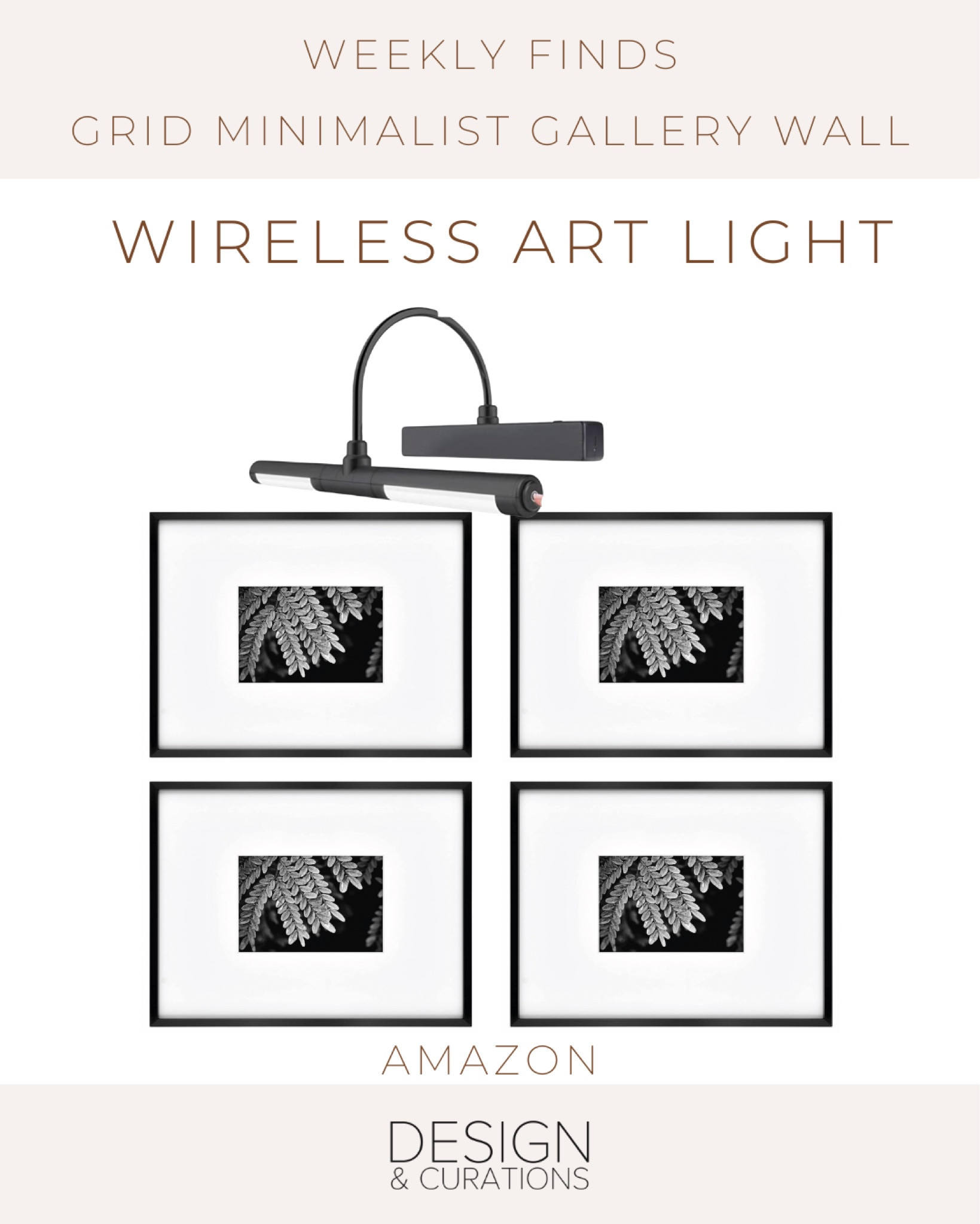 Grid style gallery wall, black frame, wireless art light, amazon finds

#LTKhome #LTKunder50 #LTKFind