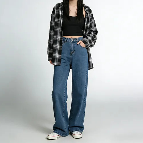 Iduna - High-Waist Wide-Leg Jeans | YesStyle Global