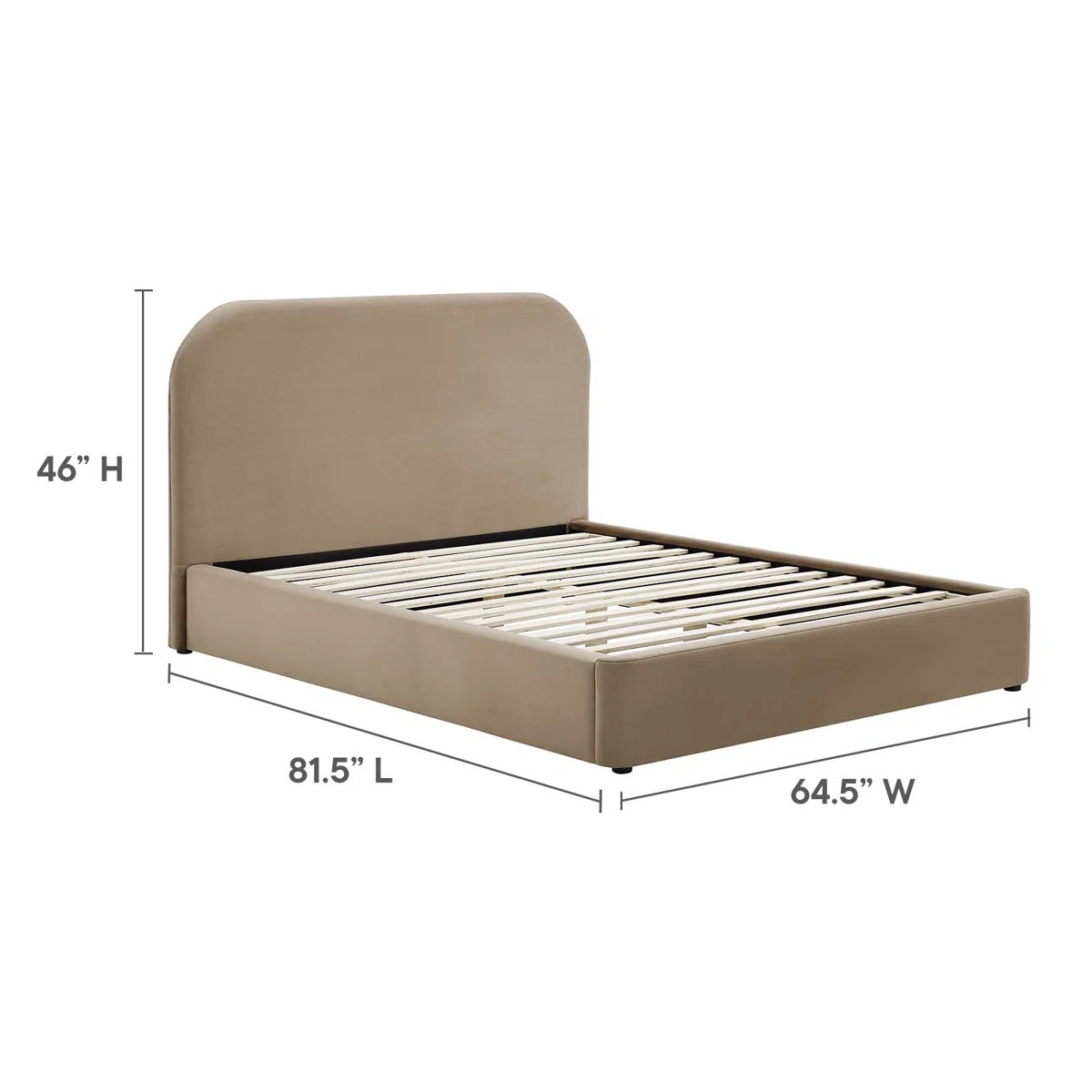 Keynote Upholstered Fabric Curved Platform Bed | Wayfair North America