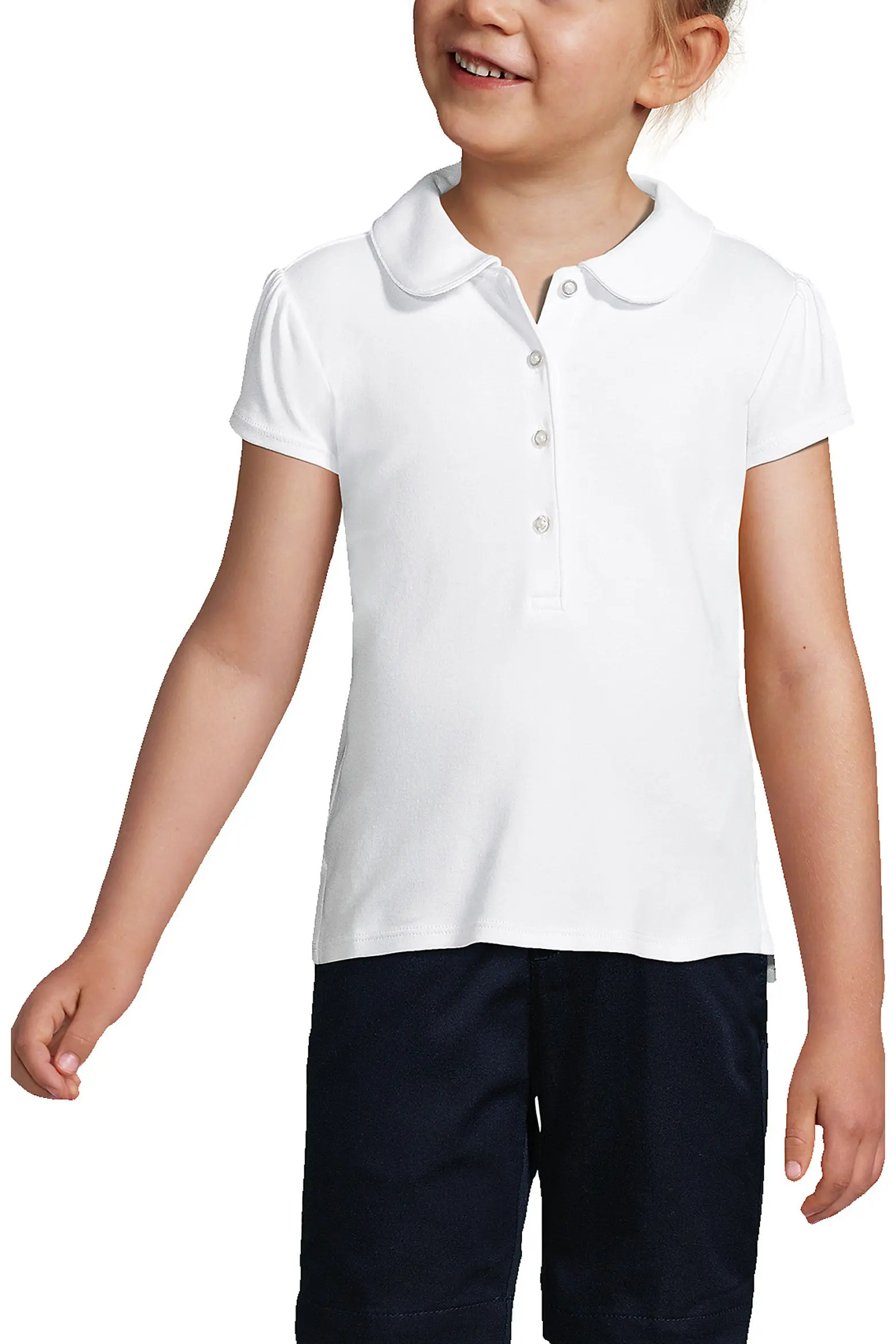 Lands' End Girls Short Sleeve Peter Pan Collar Polo Shirt (Women) | Nordstrom | Nordstrom