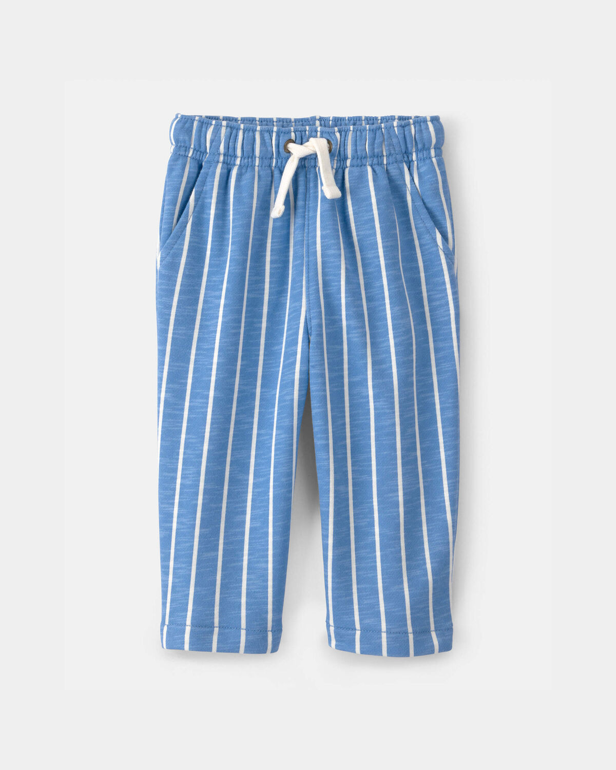 Baby Striped French Terry Pants - Blue/White | Carter's Inc