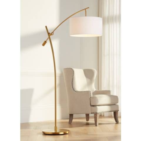 Possini Euro Raymond Boom Arc Floor Lamp Warm Gold | Lamps Plus